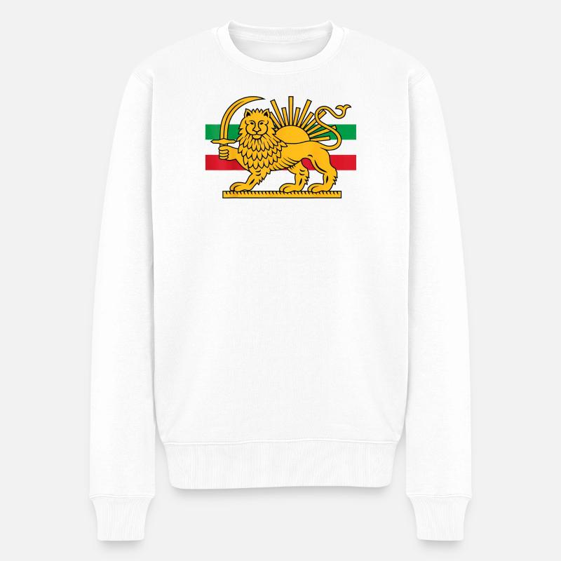 Iran - Männer Premium Bio Pullover - Weiß