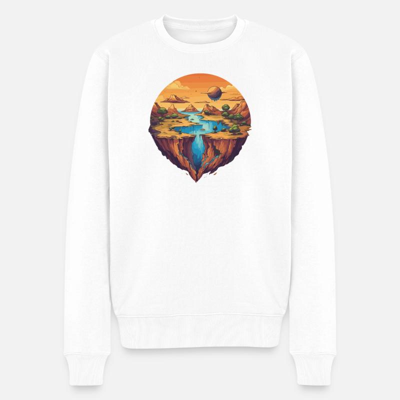  Faszinierende Fantasiewelt Kluftlandschaft Im - Männer Premium Bio Pullover - Weiß