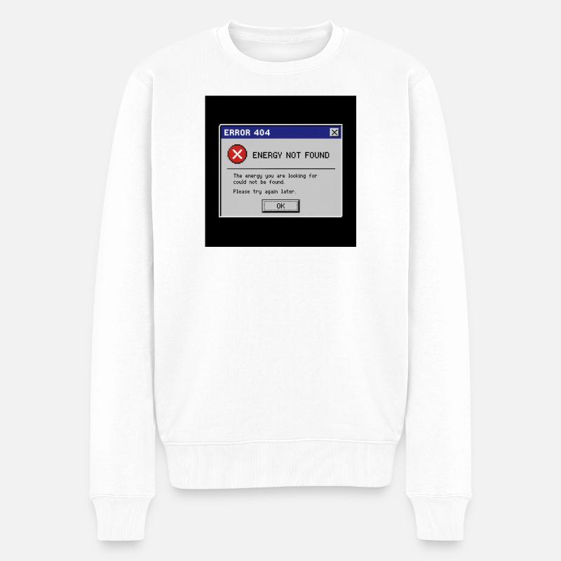 Error 404 Energy Not Found - Men's Premium Organic Jumper - white