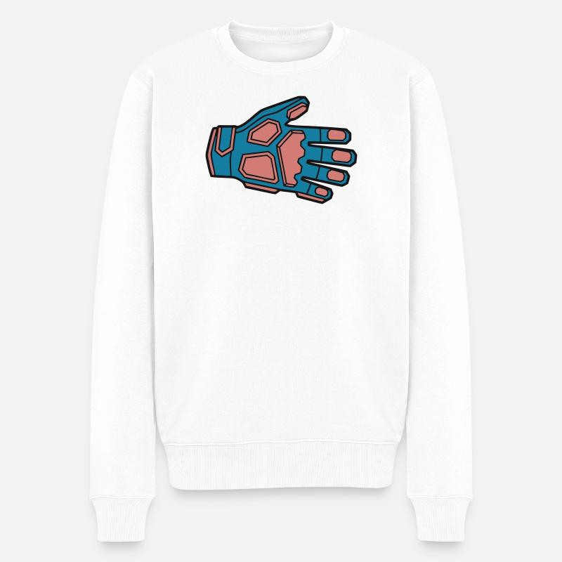 Downhill Handschuh BMX Sport - Männer Premium Bio Pullover - Weiß