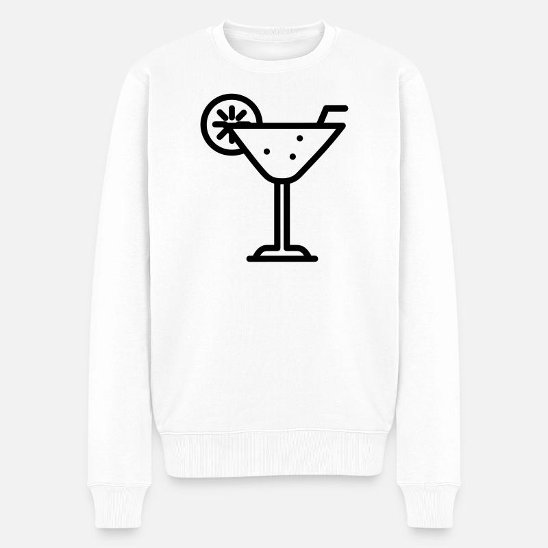 Cocktail - Männer Premium Bio Pullover - Weiß