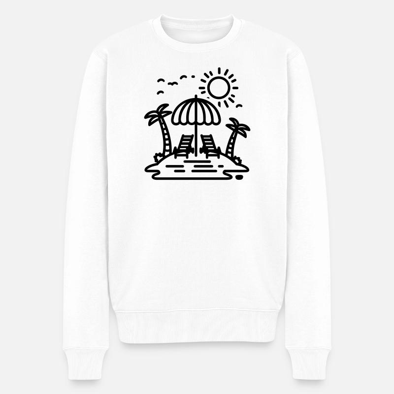 plage - Pull Premium bio Homme - blanc