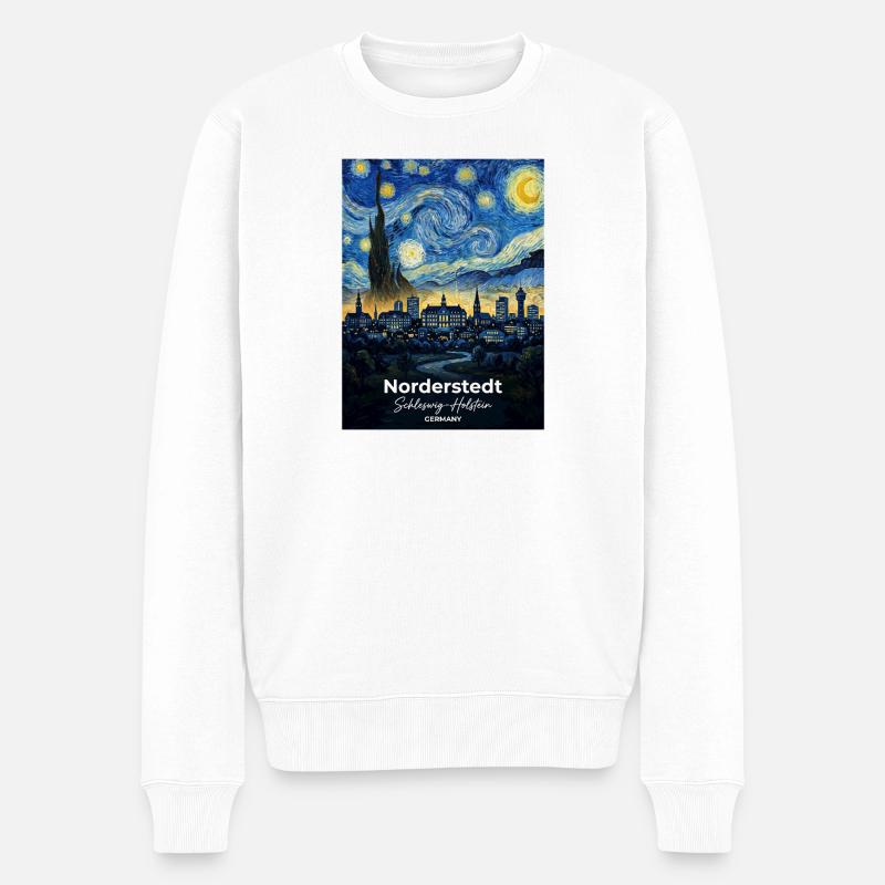 Norderstedt Germany Sternennacht Stil - Männer Premium Bio Pullover - Weiß