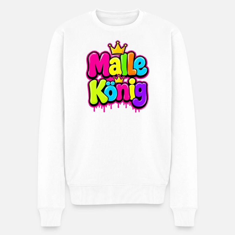 Königliche Farbgraffiti Kollektion - Männer Premium Bio Pullover - Weiß