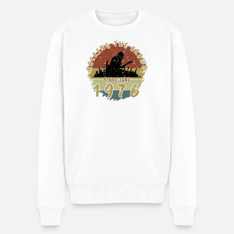 50. Geburtstag Rocking the crowd GIT 06/1976 - Männer Premium Bio Pullover - Weiß