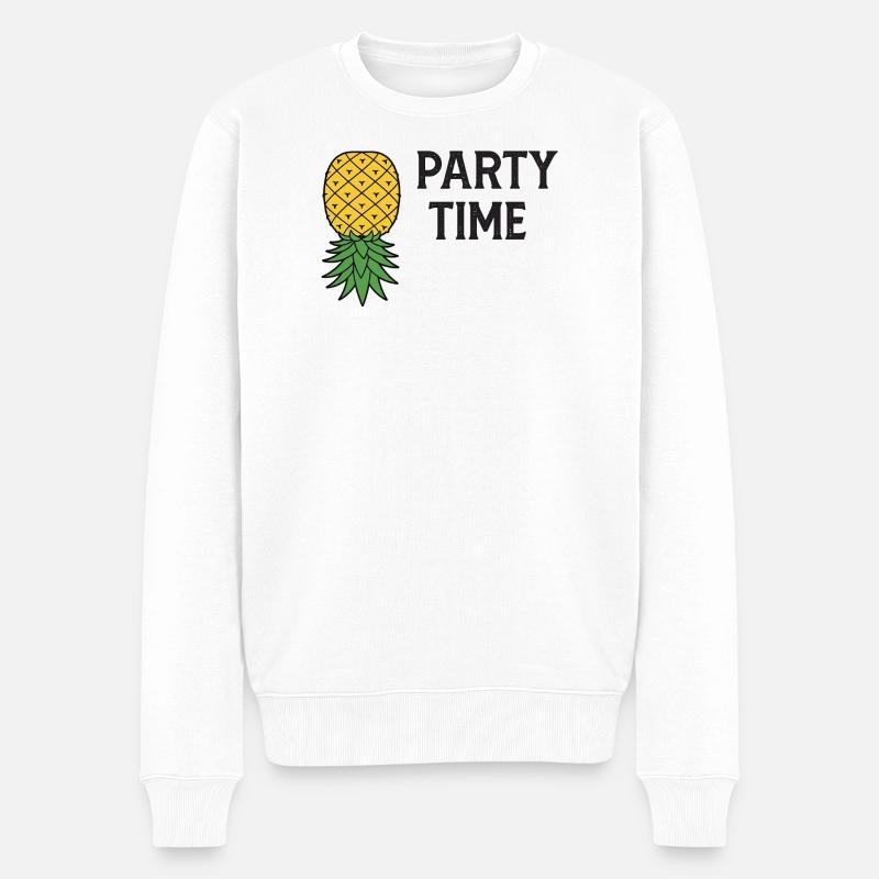 Lass uns Party Ananas-Symbol - Männer Premium Bio Pullover - Weiß