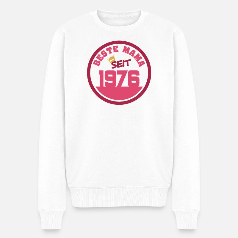 Mutti 1976 - Männer Premium Bio Pullover - Weiß