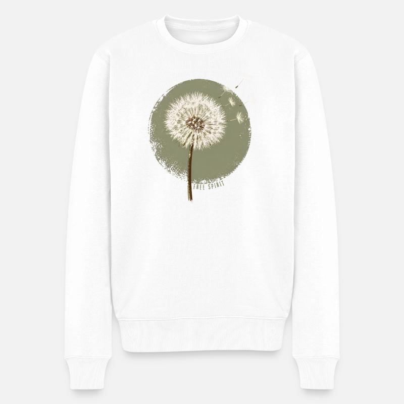 Pusteblume - Männer Premium Bio Pullover - Weiß