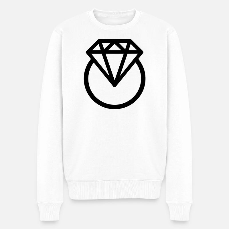 bague diamant - Pull Premium bio Homme - blanc