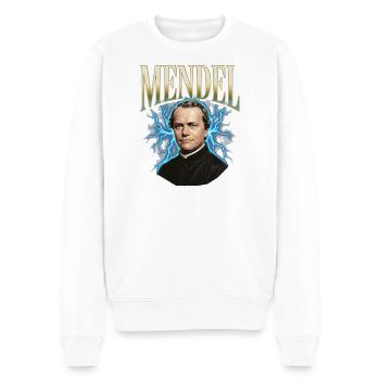 Gregor Mendel Donner - Männer Premium Bio Pullover - Weiß - Vorne - Thijin (182cm)