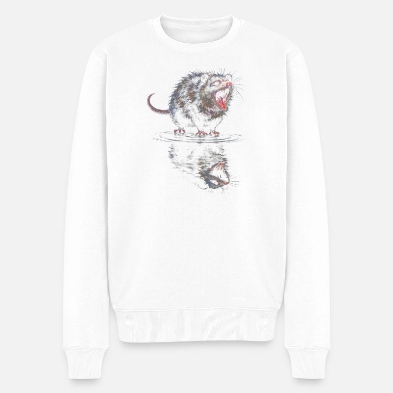 Wasserotter Brüller - Männer Premium Bio Pullover - Weiß