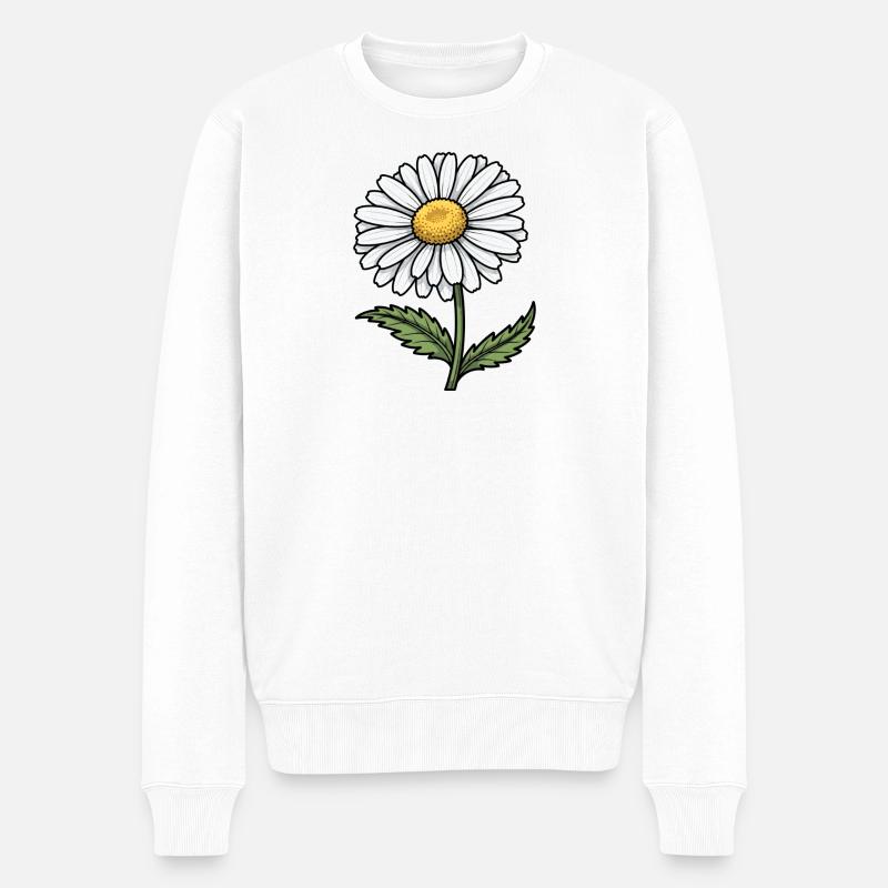 Gänseblümchen - Männer Premium Bio Pullover - Weiß