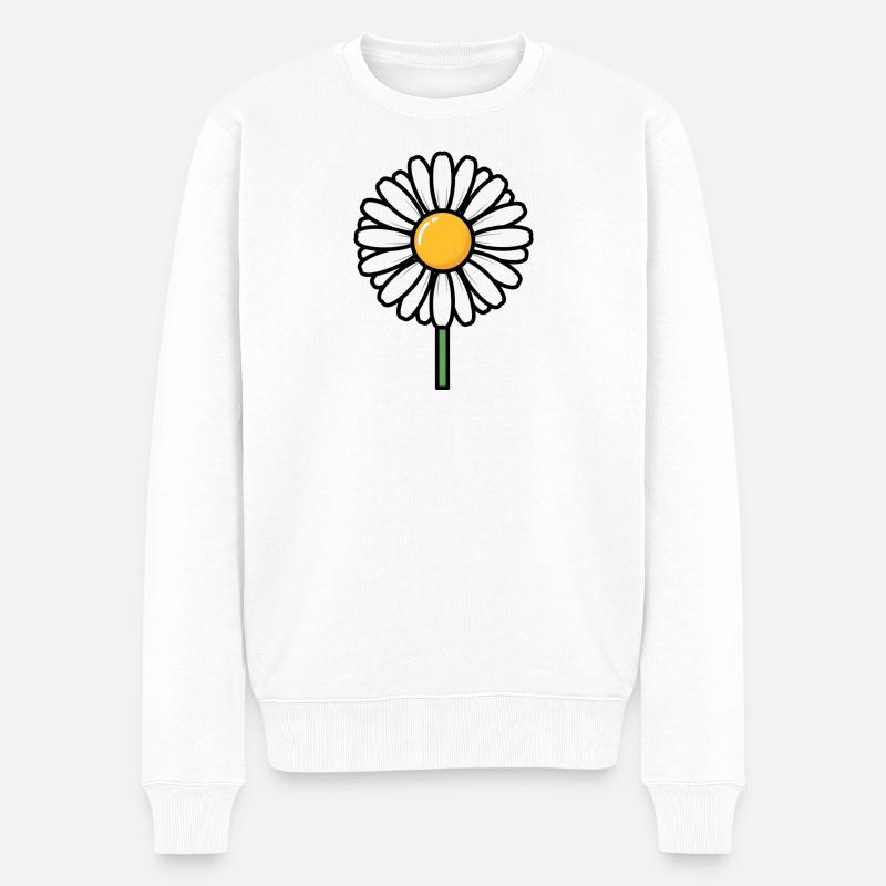 Gänseblümchen - Männer Premium Bio Pullover - Weiß