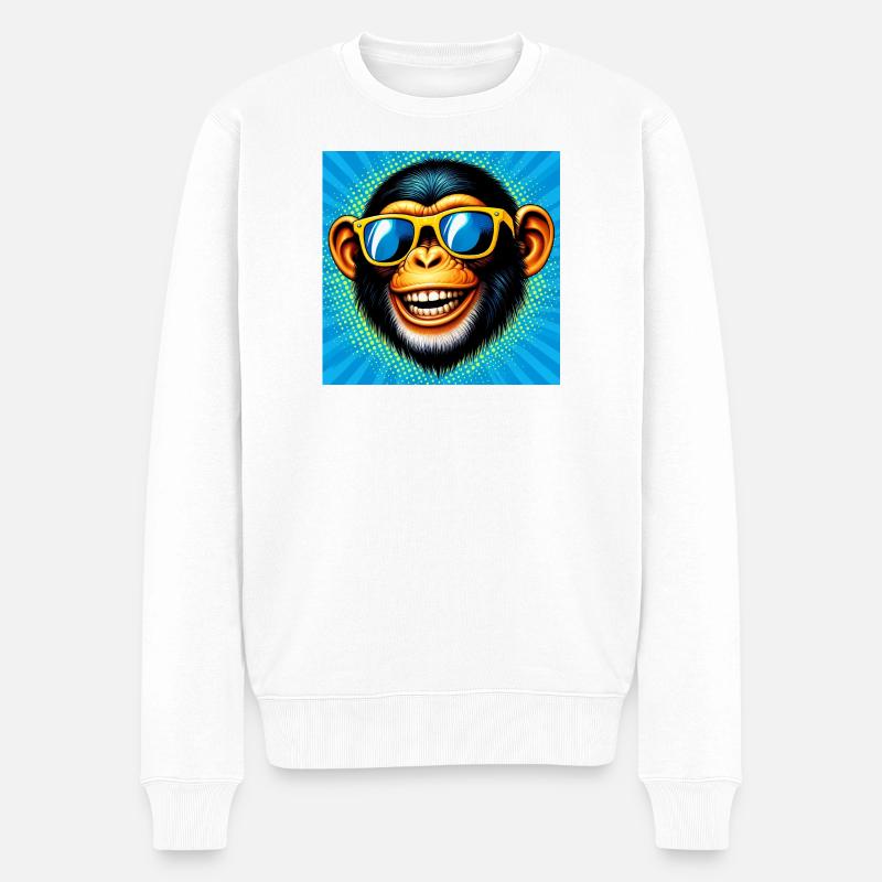 Singe chimpanzé - Pull Premium bio Homme - blanc
