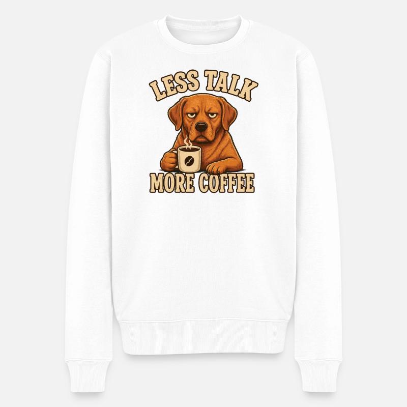 Foxred Labrador Kaffee Spruch Shirt - Männer Premium Bio Pullover - Weiß
