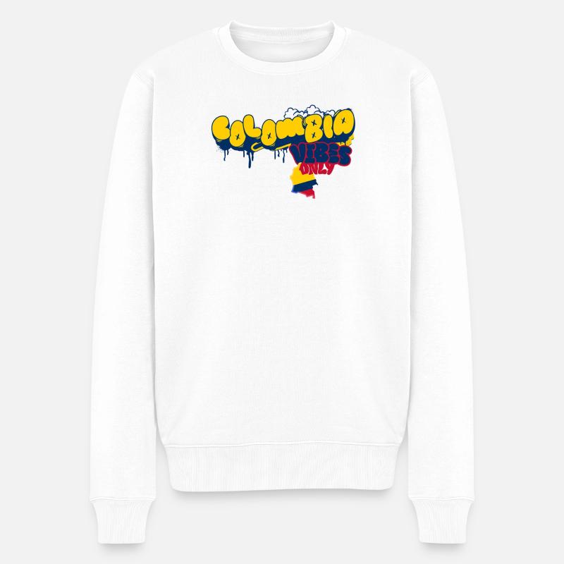 Colombia Vibes only - Männer Premium Bio Pullover - Weiß