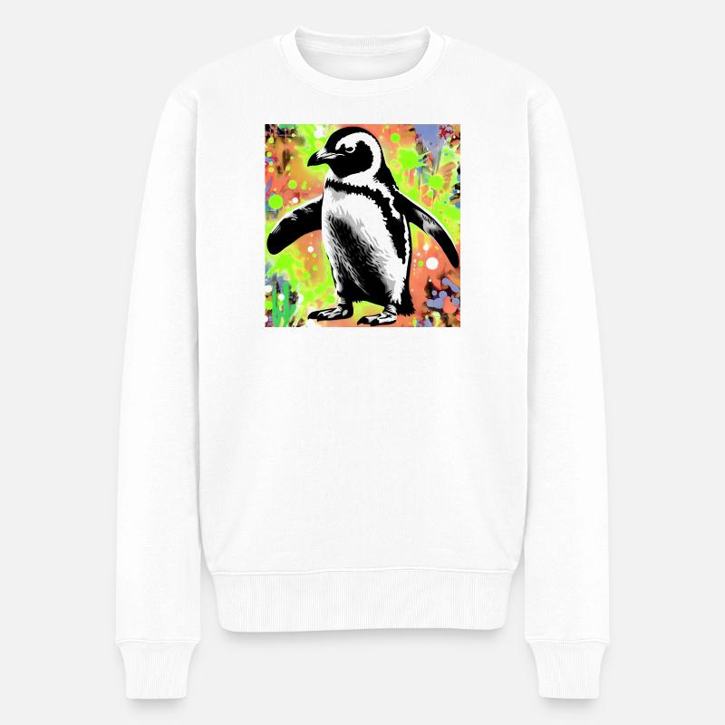 Pinguin - Männer Premium Bio Pullover - Weiß