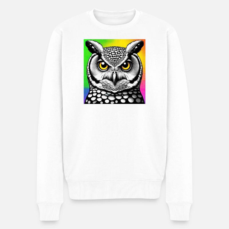 hibou - Pull Premium bio Homme - blanc