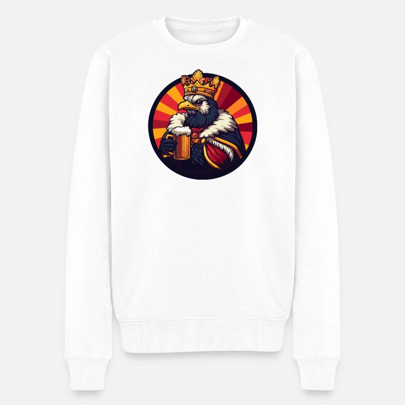Truthan Bier Lustig - Männer Premium Bio Pullover - Weiß