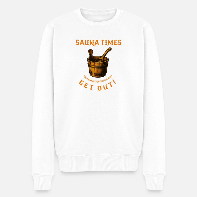 sauna_times - Pull Premium bio Homme - blanc