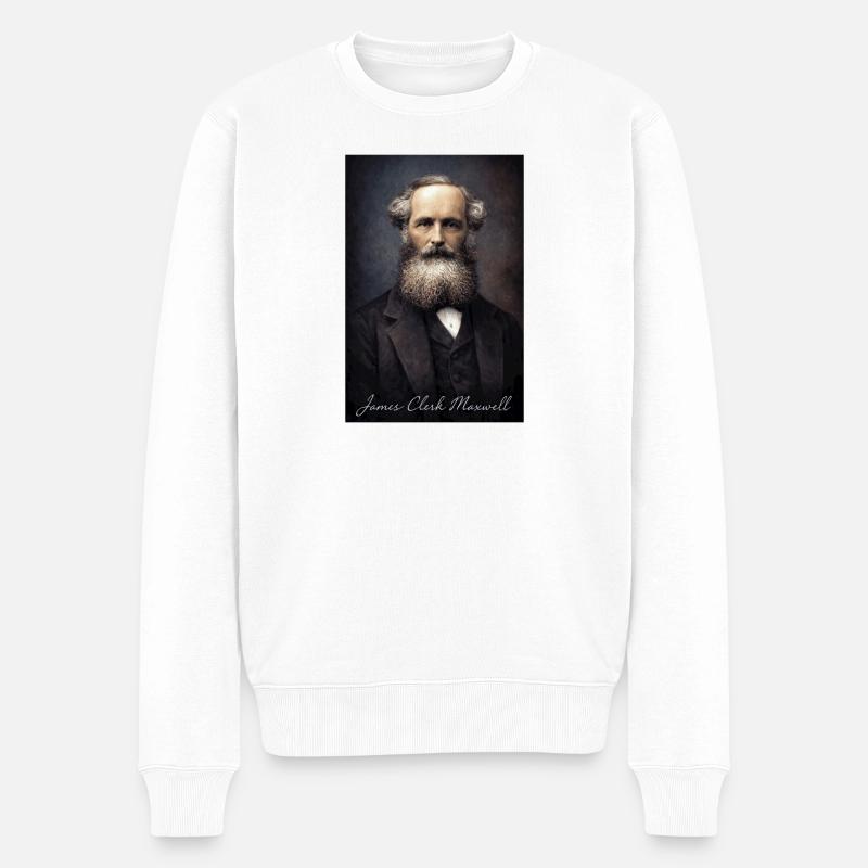 James Clerk Maxwell Porträt - Männer Premium Bio Pullover - Weiß