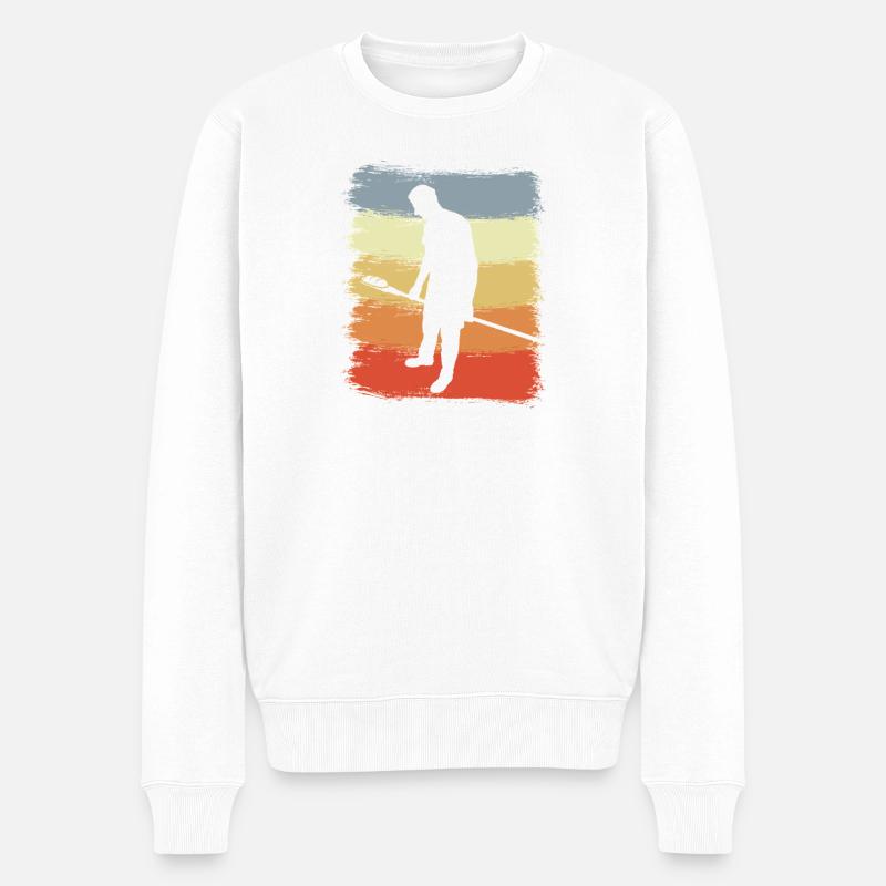 Bäcker Zeichnung - Männer Premium Bio Pullover - Weiß