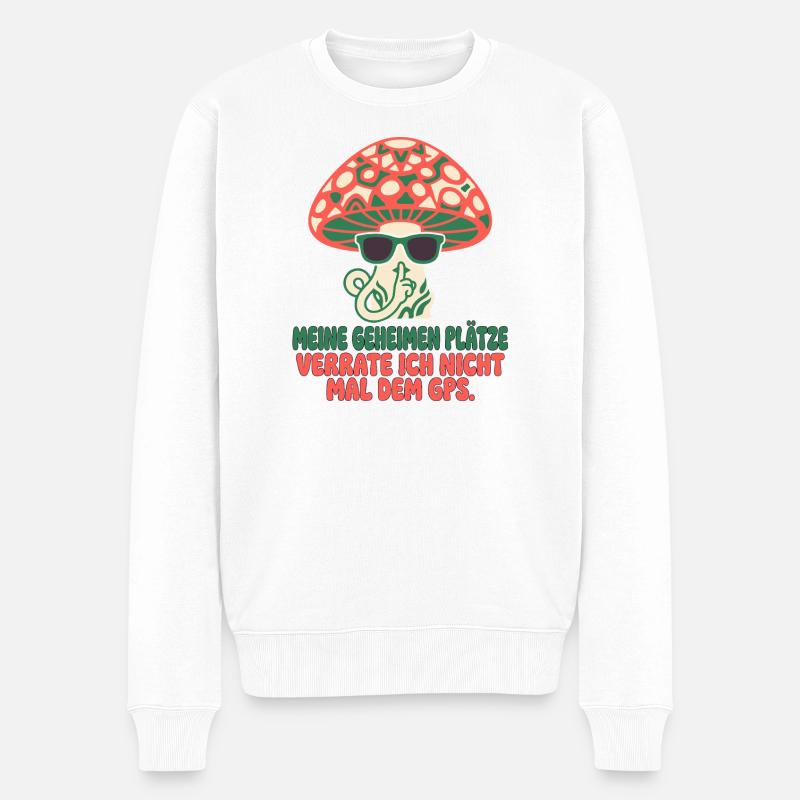 Pilzsammler Geheimnis Hobby - Männer Premium Bio Pullover - Weiß