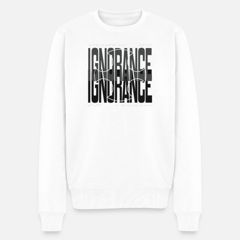 Courage gegen Angst Kreuz-Design - Männer Premium Bio Pullover - Weiß