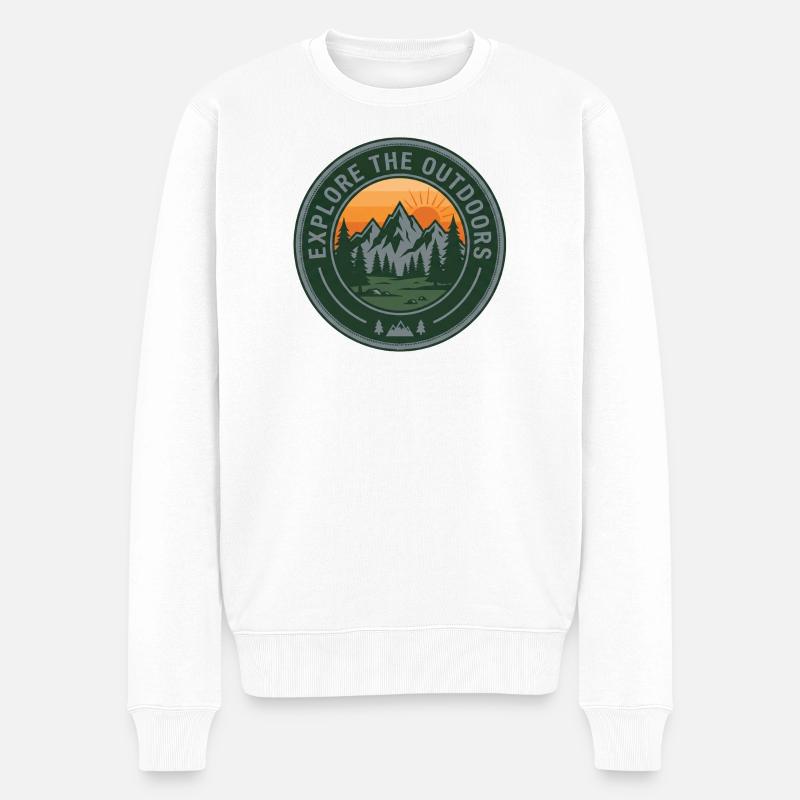 Explore Outdoors Mountains - Men's Premium Organic Jumper - white