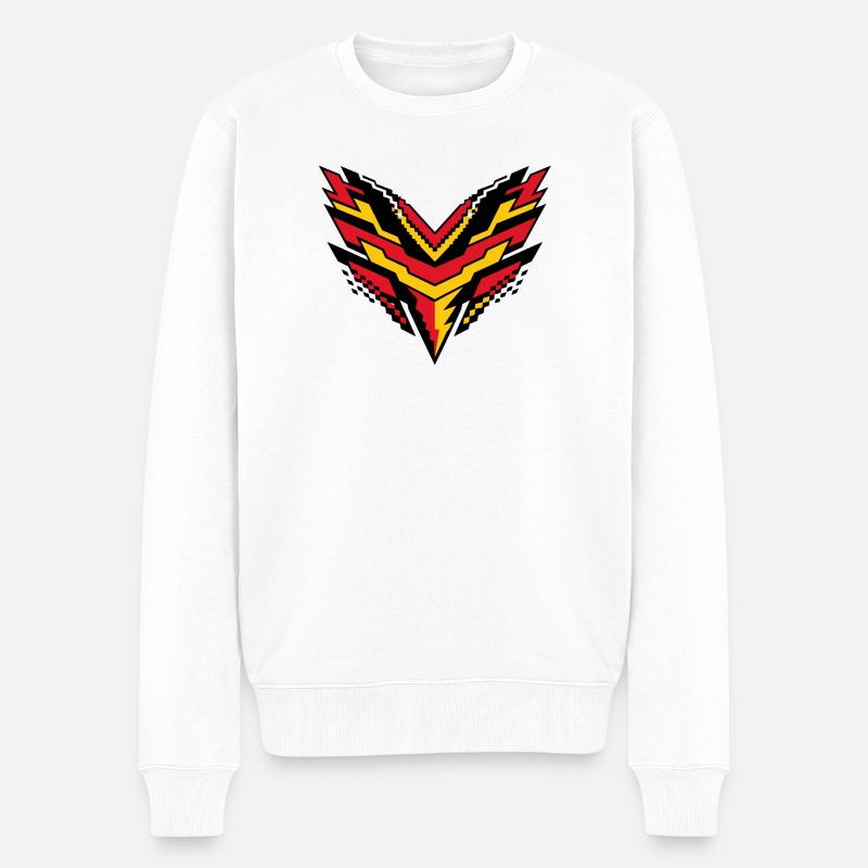 V-Pixel Storm Contrast Logo - Pull Premium bio Homme - blanc