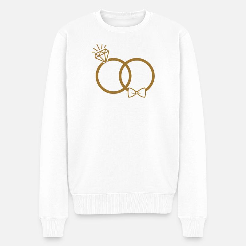 Eheringe - Männer Premium Bio Pullover - Weiß