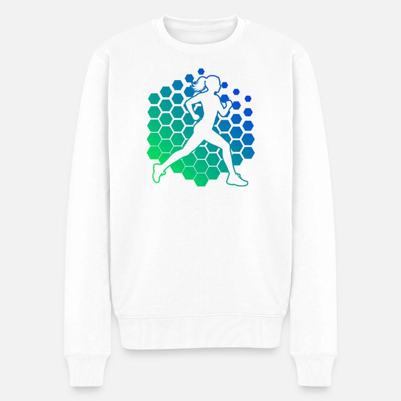 Geschenkidee für eine Running mit Running - Männer Premium Bio Pullover - Weiß