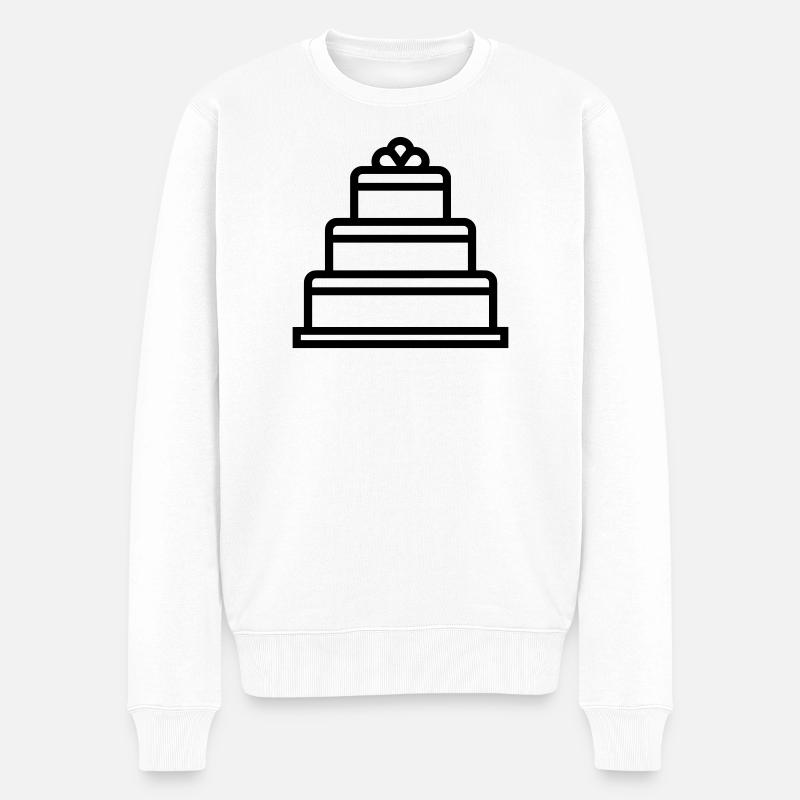 Hochzeitstorte - Männer Premium Bio Pullover - Weiß