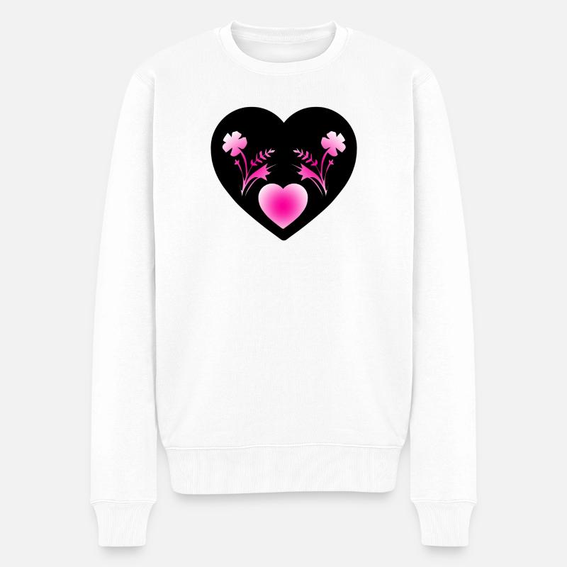 Blumen - Männer Premium Bio Pullover - Weiß
