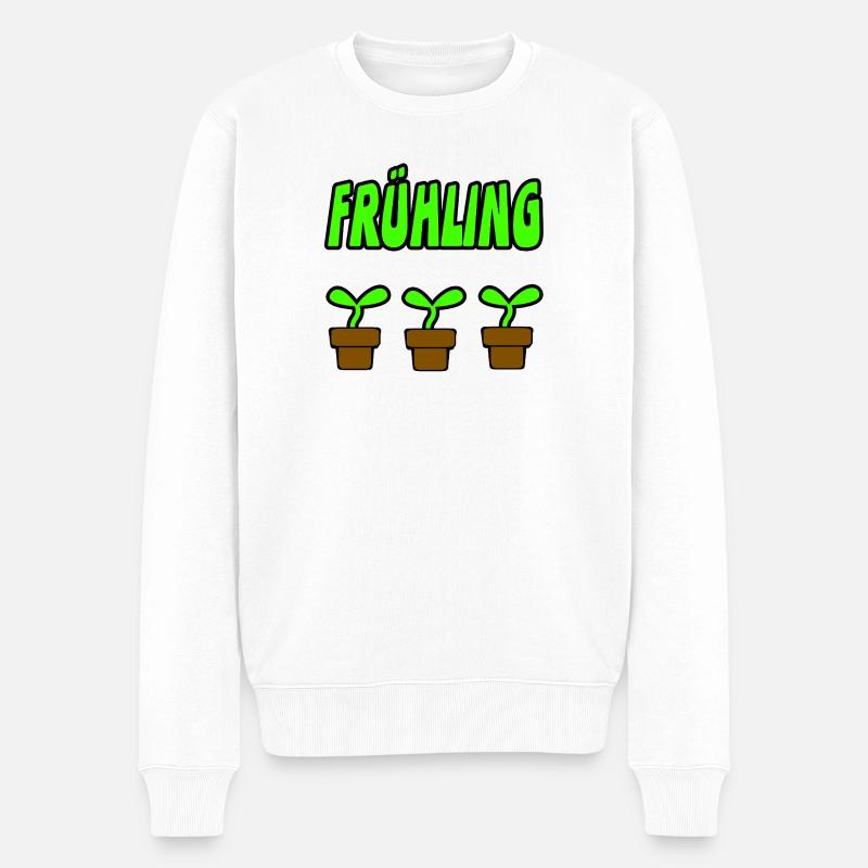 Frühling - Männer Premium Bio Pullover - Weiß