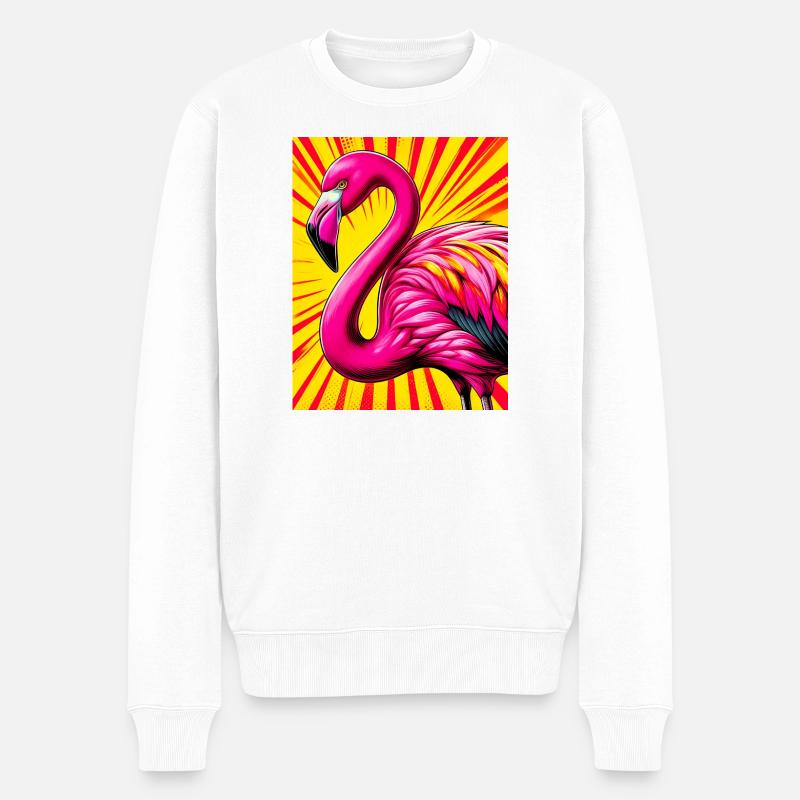 Flamingo - Männer Premium Bio Pullover - Weiß