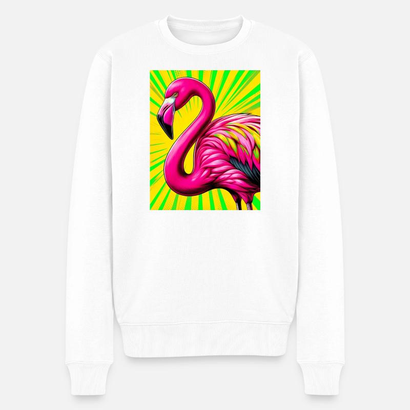 Flamingo - Männer Premium Bio Pullover - Weiß
