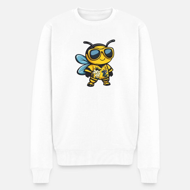 Bee Comic Holiday - Pull Premium bio Homme - blanc