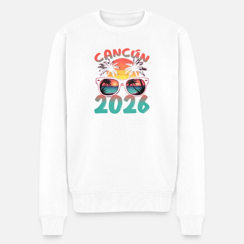 Cancun 2026 - Männer Premium Bio Pullover - Weiß