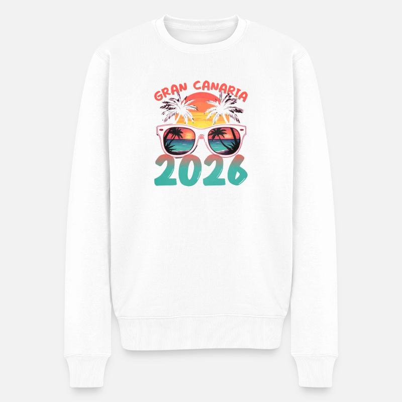 Gran Canaria 2026 - Männer Premium Bio Pullover - Weiß