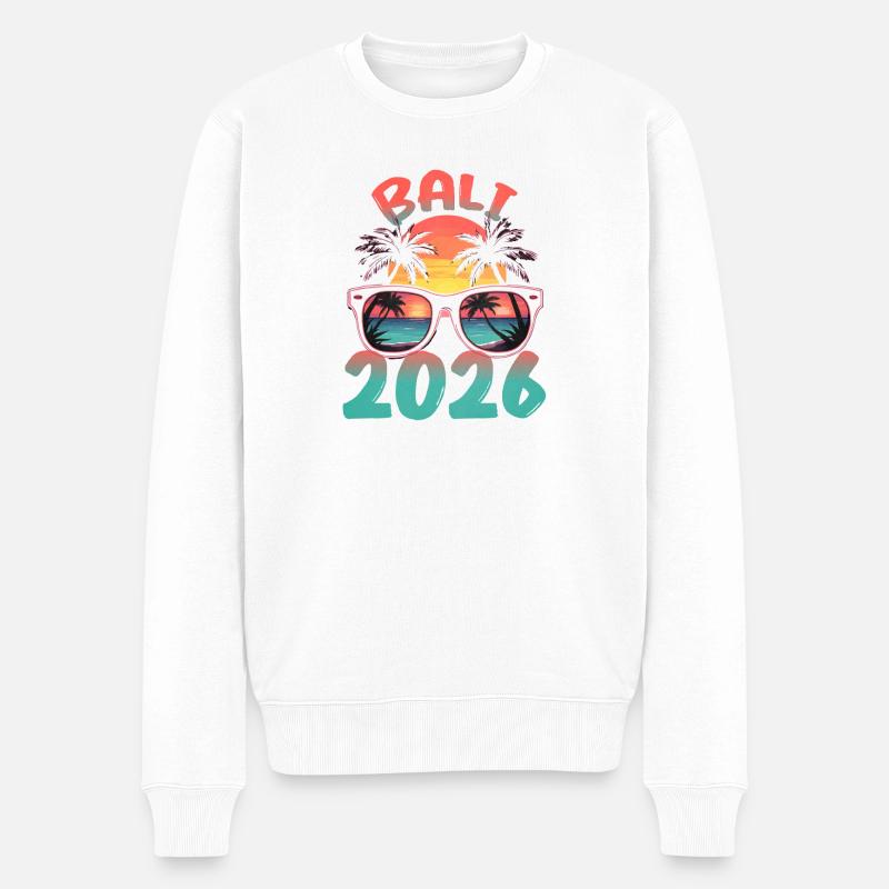 Bali 2026 - Männer Premium Bio Pullover - Weiß