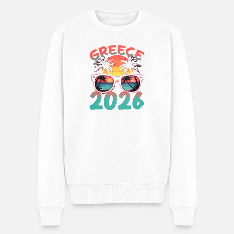 Greece 2026 - Männer Premium Bio Pullover - Weiß