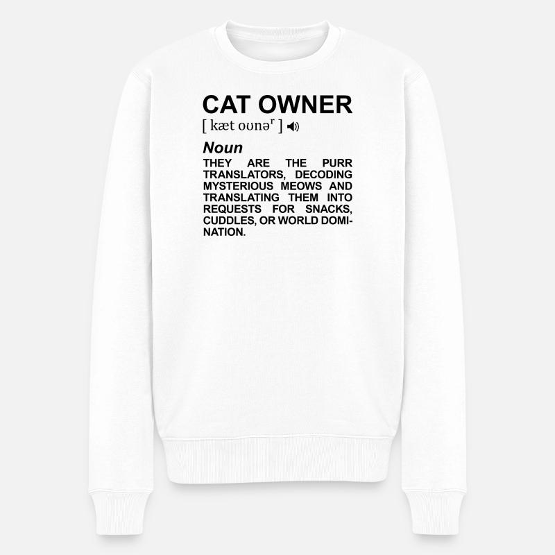 Katzenhalter Definition - Männer Premium Bio Pullover - Weiß