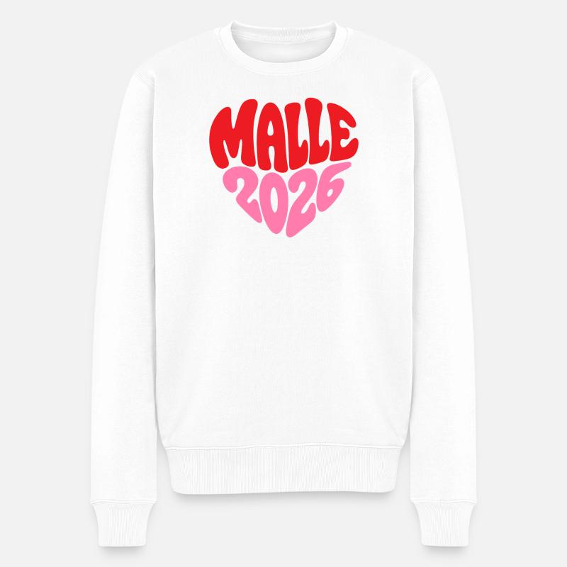 Mallorca Malle 2026 Liebe - Männer Premium Bio Pullover - Weiß
