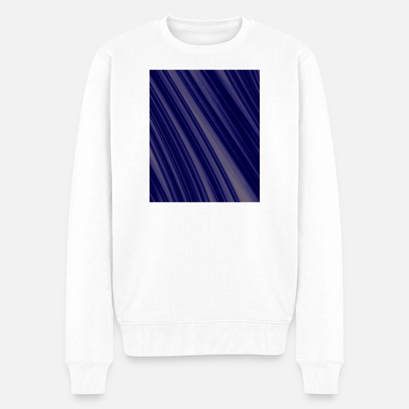 Navy Diagonale Strukturen - Männer Premium Bio Pullover - Weiß