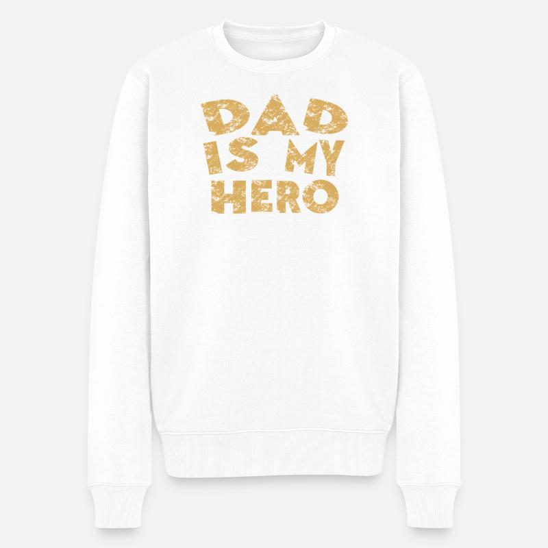 Papa est mon héros - Pull Premium bio Homme - blanc