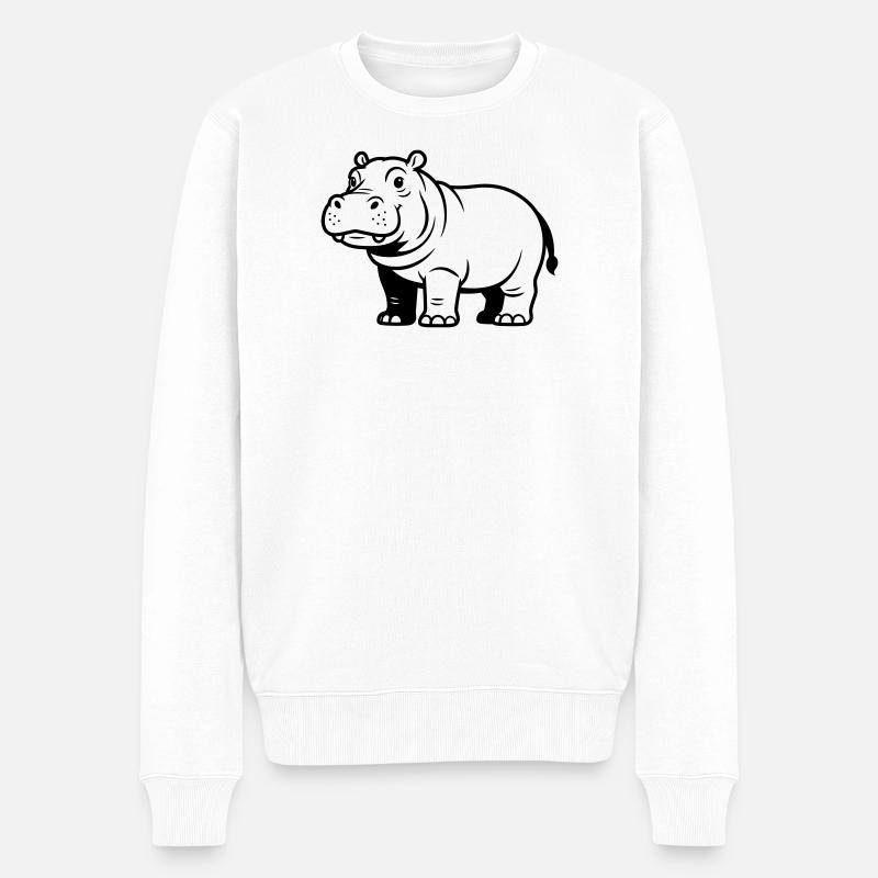 hippopotame - Pull Premium bio Homme - blanc