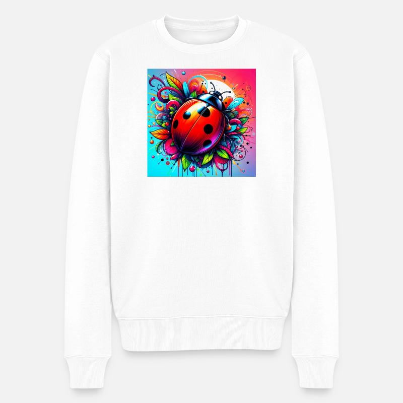 Marienkäfer - Männer Premium Bio Pullover - Weiß