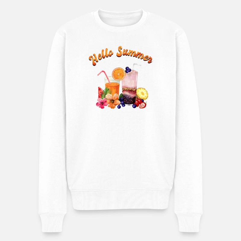 Hallo Sommer - Männer Premium Bio Pullover - Weiß