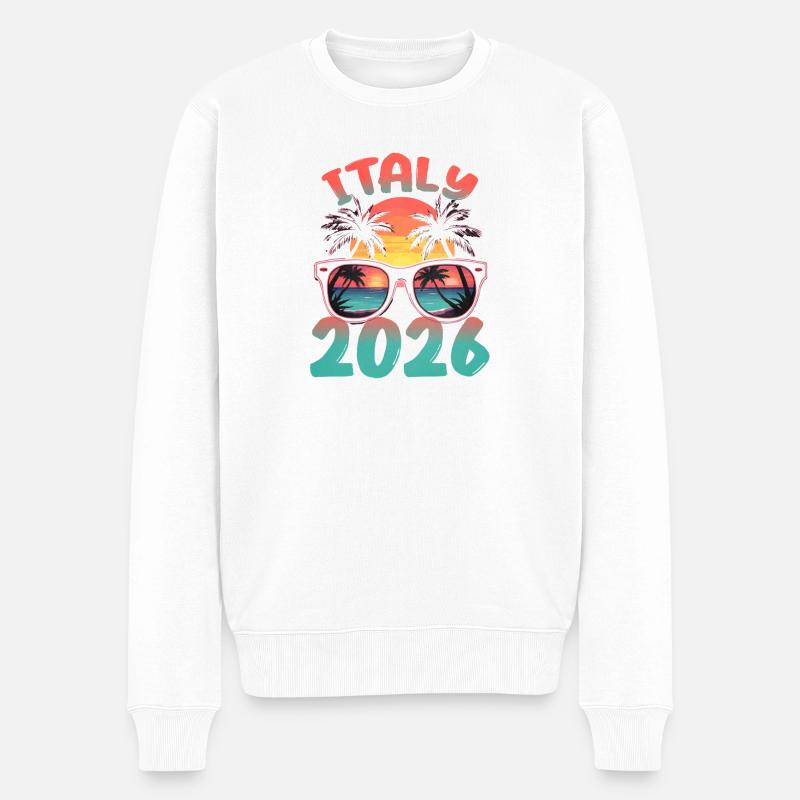 Italien 2026 - Männer Premium Bio Pullover - Weiß